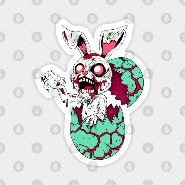 Zombie Easter Bunny Magnet by H. R. Sinclair