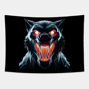 Wolf Glowing Eyes and Fangs by focusln Tapestry