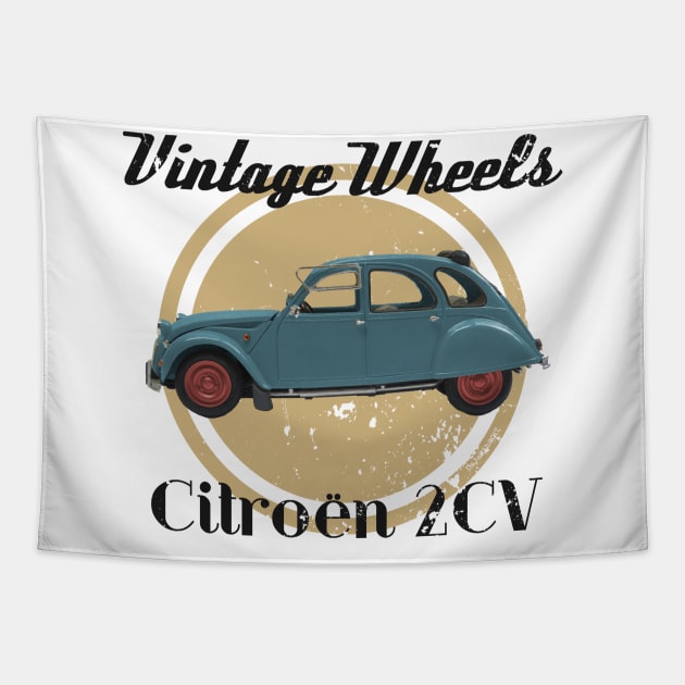 Vintage Wheels - Citroën 2CV Tapestry by DaJellah