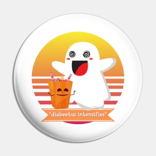 Halloween Cute Ghost Diabeetus Intensifies Funny Costume for Diabetics Pin