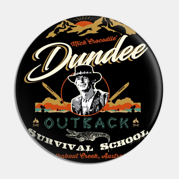 Crocodile Dundee Outback Survival School Pin by Alema Art