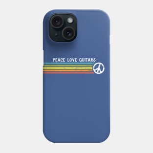 PEACE LOVE GUITARS Retro Rainbow Stripes Phone Case