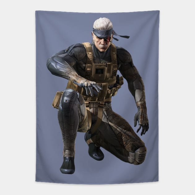 Old Snake Art | Metal Gear Solid 4 Tapestry by Zalbathira