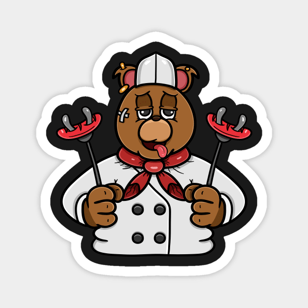 Bear Head Chef Cartoon Magnet by tedykurniawan12