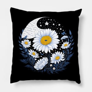 Daisy Flower Starry Sky Pillow