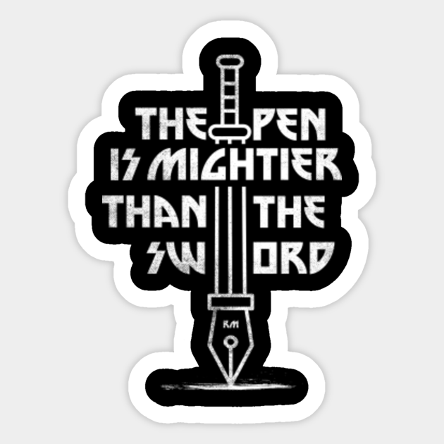 Author Sticker Storytelling /& Writing Pen is Mightier than the Sword Water-Resistant Vinyl Adhesive Laptop Sticker