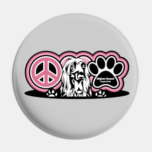 Afghan Hound Dog Breed Peace Love Paw ( Puppies Rule! ) Pin