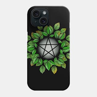 Leafy Grey Pentagram T-Shirt Phone Case