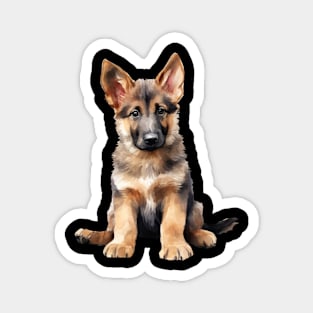 Puppy German Sheperd Magnet