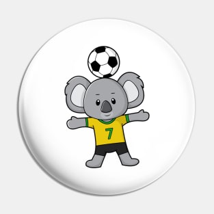 Koala as Soccer player with Soccer ball Pin