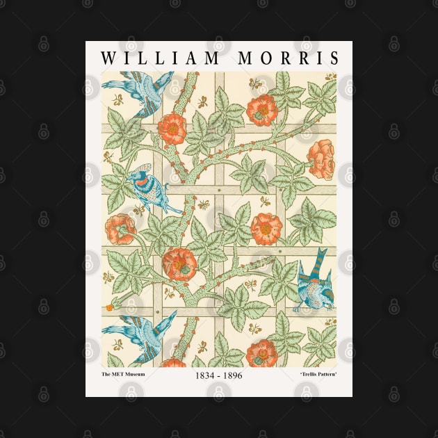 William Morris Trellis Textile Pattern by VanillaArt