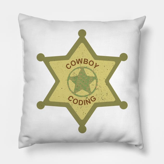 Cowboy Coding Pillow by GraphicBazaar