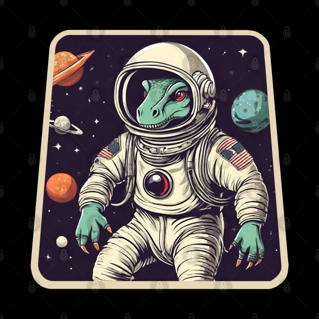 Dinosaur astronaut by Ilustradamus