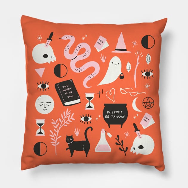 Halloween Pattern Pillow by Charly Clements