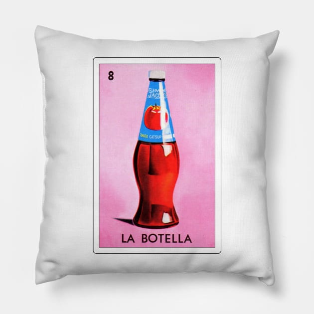 Loteria Mexicana Art - Loteria Mexicana Design - La Botella Gift - Regalo La Botella Pillow by HispanicStore