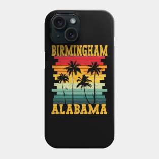 Retro Birmingham Alabama AL Tropical Summer Palm Trees, Alabama Southern Pride Phone Case