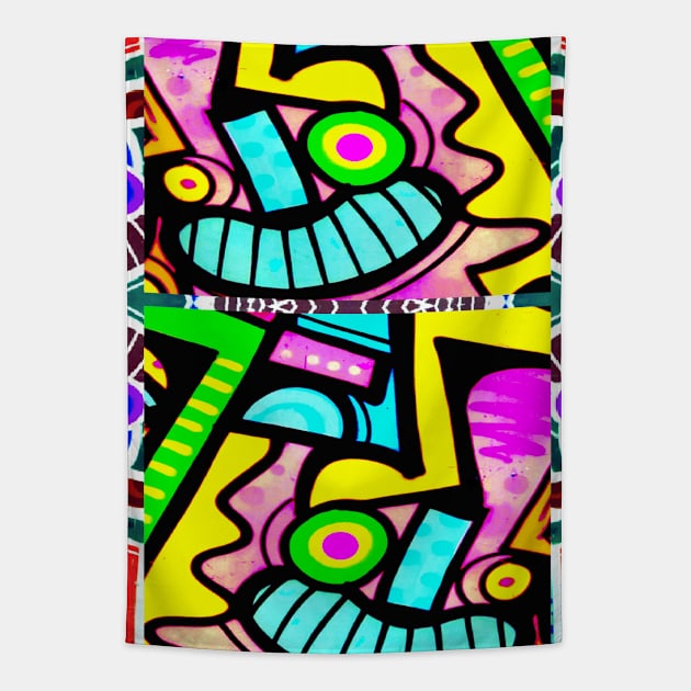 Rap Faces Urban  Graffiti Tapestry by LowEndGraphics