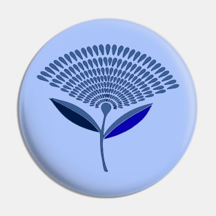 Mid Century Modern Dandelion Seed Head In Princess Blue Pin