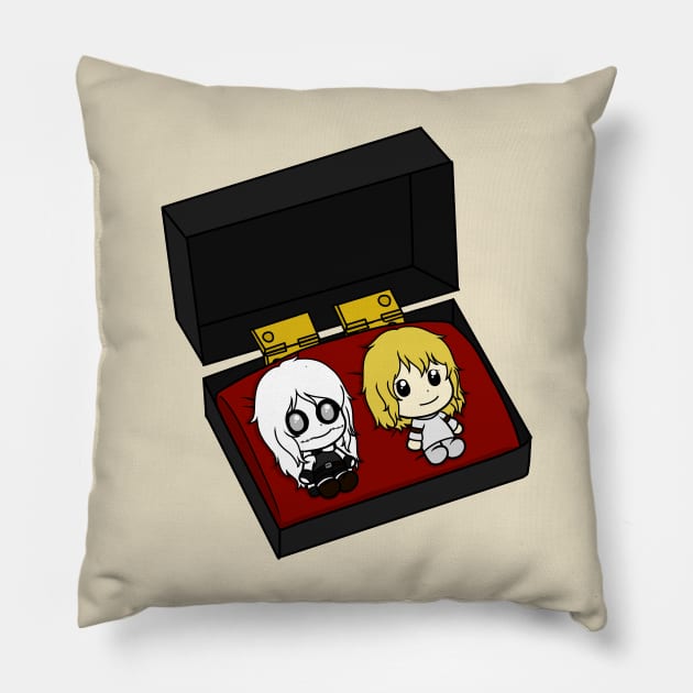 zero and judge angels chibi figure Pillow by LillyTheChibi