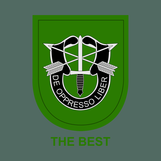 10th Special Forces Group (Airborne) Beret Flash with Motto "The Best" by Dexter Lifestyle