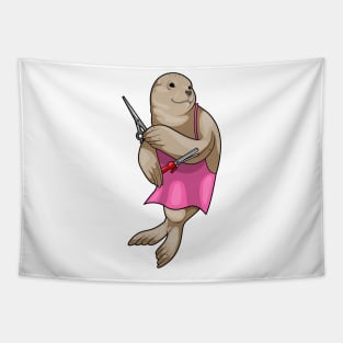 Seal Hairdresser Scissors Tapestry