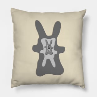 Lapo the Kid - minimal gray Bunny matryoshka Pillow