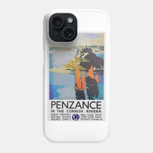 Vintage GWR travel poster advertising Penzance Phone Case