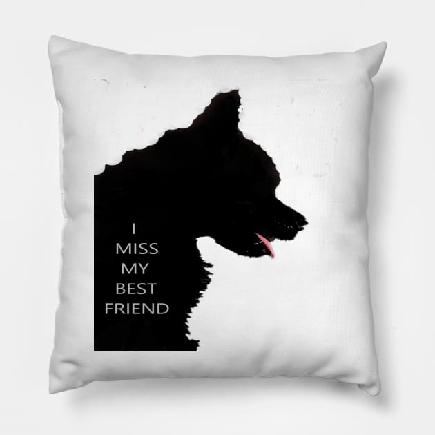 I Miss My Best Friend Pillow by Tabitha Kremesec 