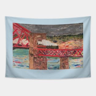 Flying Scotsman steaming across Forth Bridge Tapestry