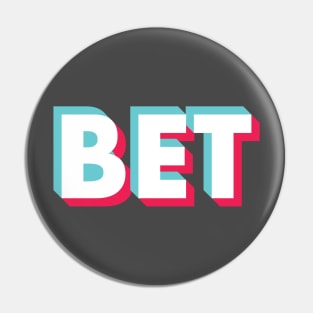 Bet Glitch White Pin