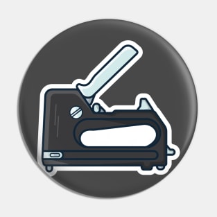 Colorful Staple Gun Sticker design vector illustration. Stationery shop working element icon concept. Stapler gun for join and repair, stapler sign sticker design icon with shadow. Pin