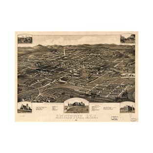 Vintage Pictorial Map of Anniston Alabama (1887) T-Shirt