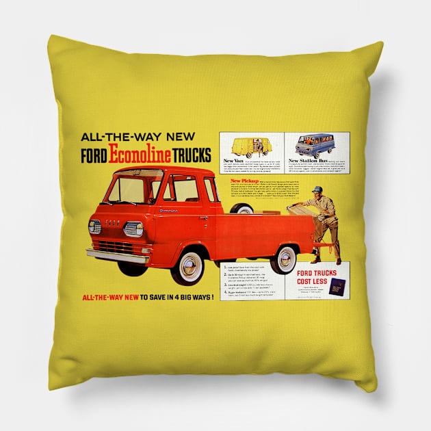 FORD ECONOLINE TRUCK Pillow by Throwback Motors