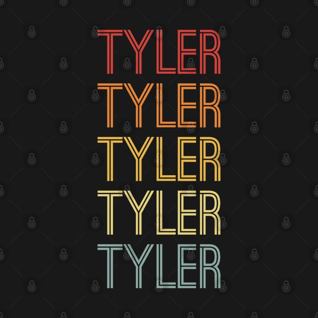 Tyler Name Vintage Retro Gift For Tyler by CoolDesignsDz