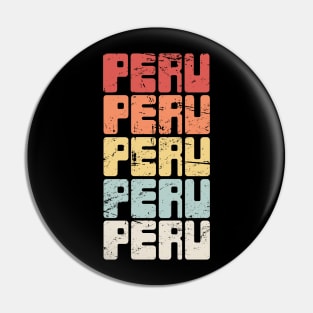 Vintage Peruvian PERU Text Pin