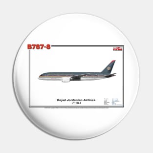 Boeing B787-8 - Royal Jordanian Airlines (Art Print) Pin