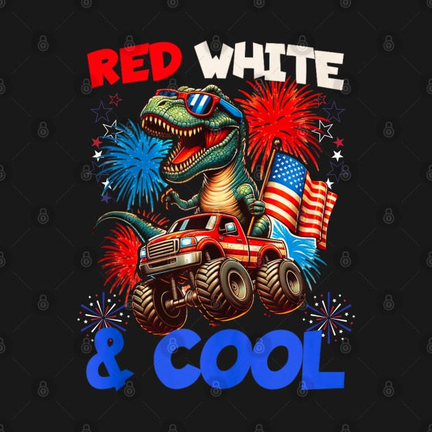 Red white and cool dinosaur for 4th of july by Dreamsbabe