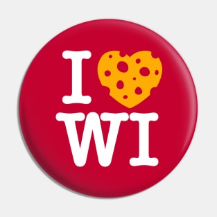 I Love Wisconsin - Madison Red Background Pin