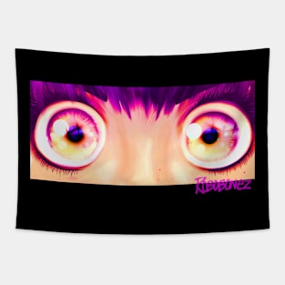 Purple Anime Girl Eyes Tapestry