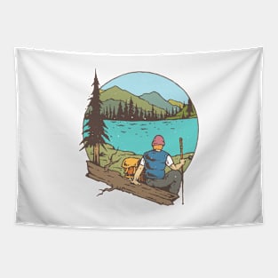 Hike Mountain Lake Rest Tshirt Tapestry