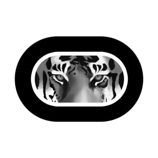 Intense stare from a tiger - Black and White variation T-Shirt