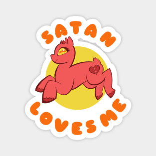 Satan Loves Me Red Magnet