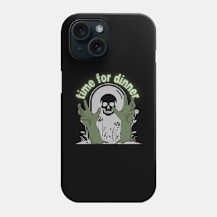Time for dinner zombie grave tombstone Phone Case