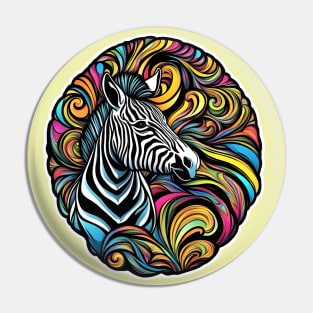 Zebra with white border Pin