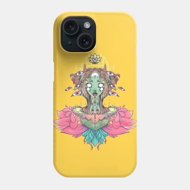 Sacred Lotus Flower Monster Girl Phone Case by cellsdividing