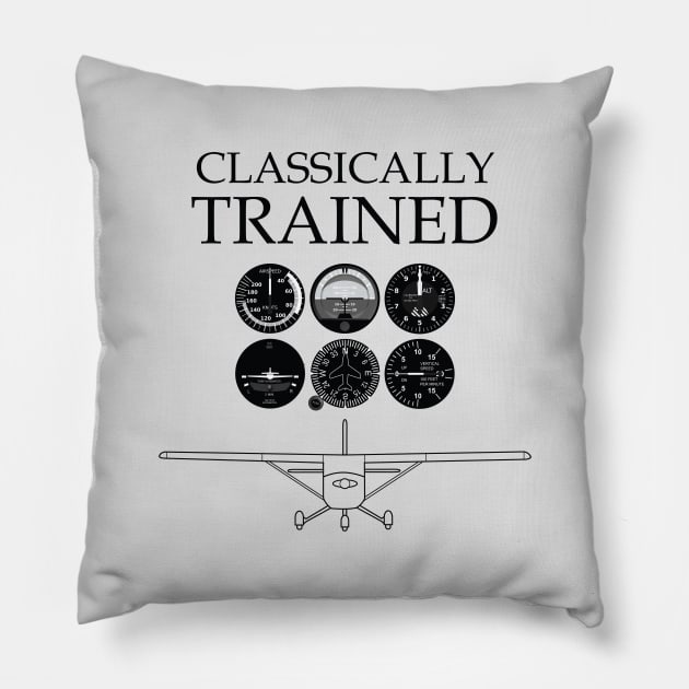 Classically Trained Pilot steam gauges and high wing airplane Pillow by zehrdesigns