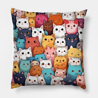 Furry Cuteness: 101 Kawaii Cats in Pastel Paradise Pillow