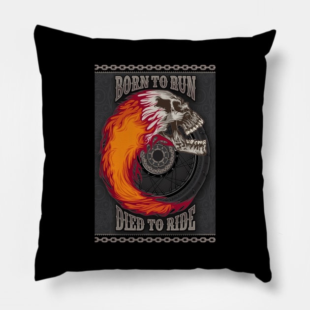 Died To Ride Pillow by The Sarah Gibs