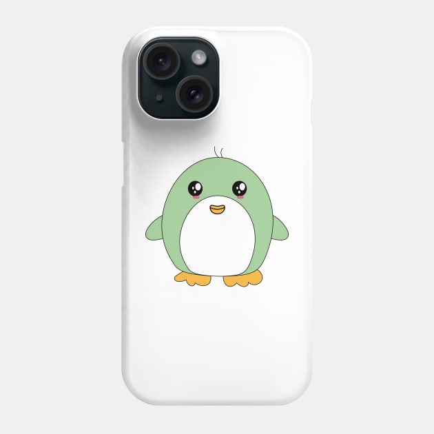 Cute Green Penguin Kawaii Phone Case by IstoriaDesign