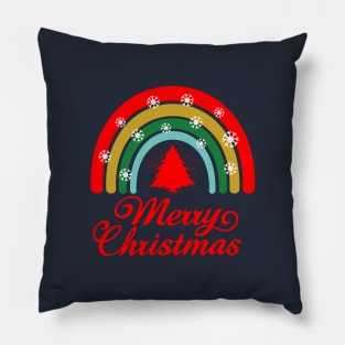 Rainbow and christmas Pillow